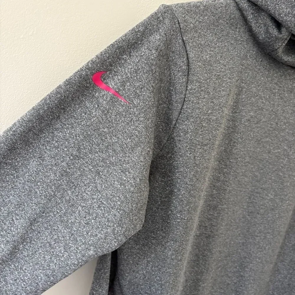 Nike L Just Do It Gray Pink Hoodie Sweatshirt Preppy Sporty Athletic Outdoors